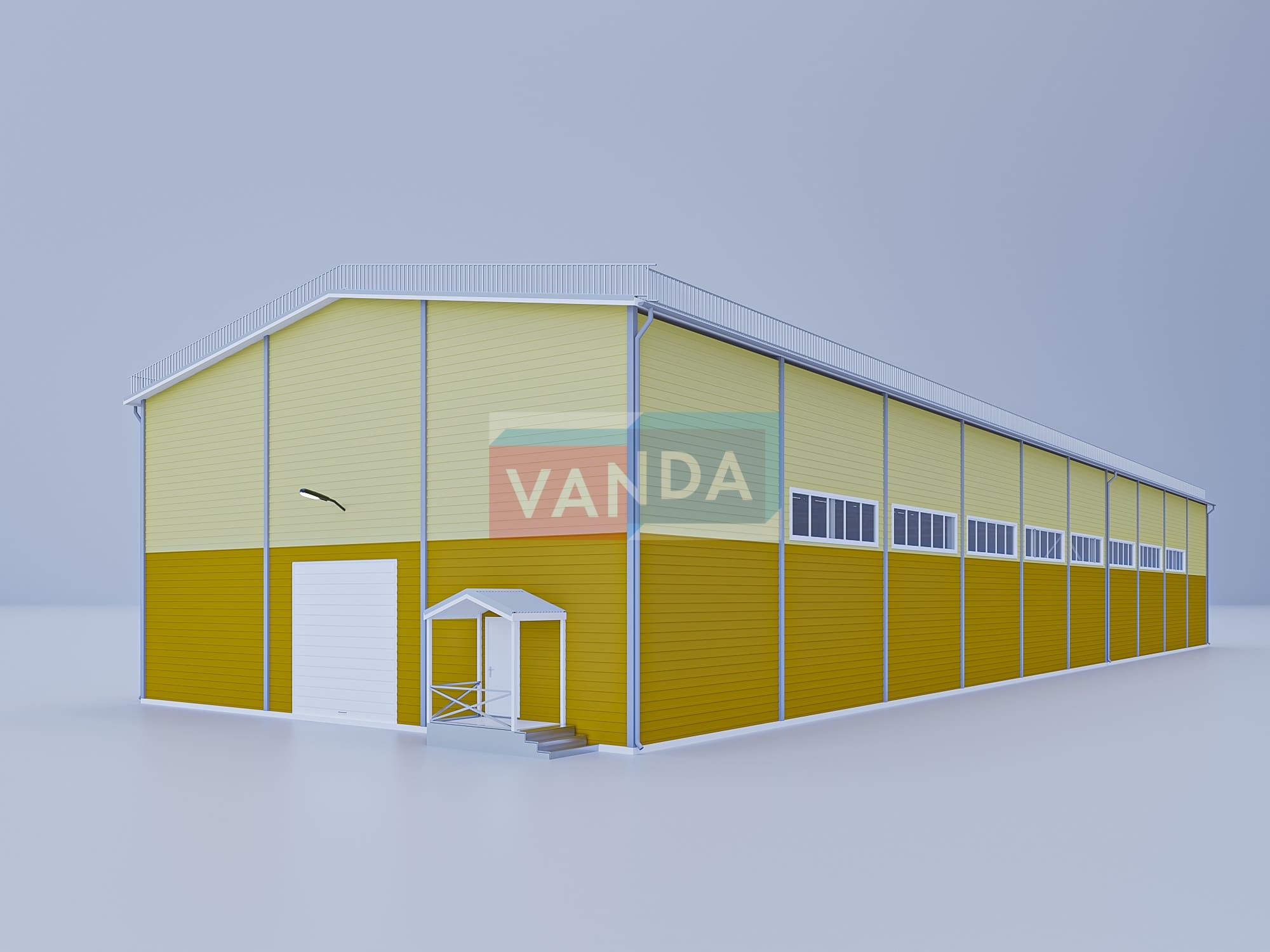 Ангар из сэндвич панелей 60х18